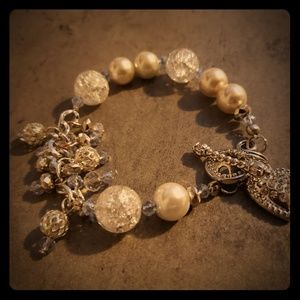 Bridal beaded charm bracelet